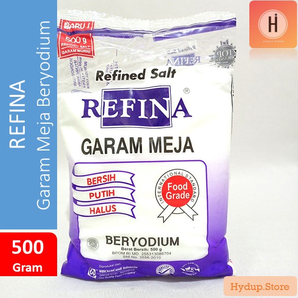 

Garam Meja Refina Beryodium Putih Bersih 500 Gram