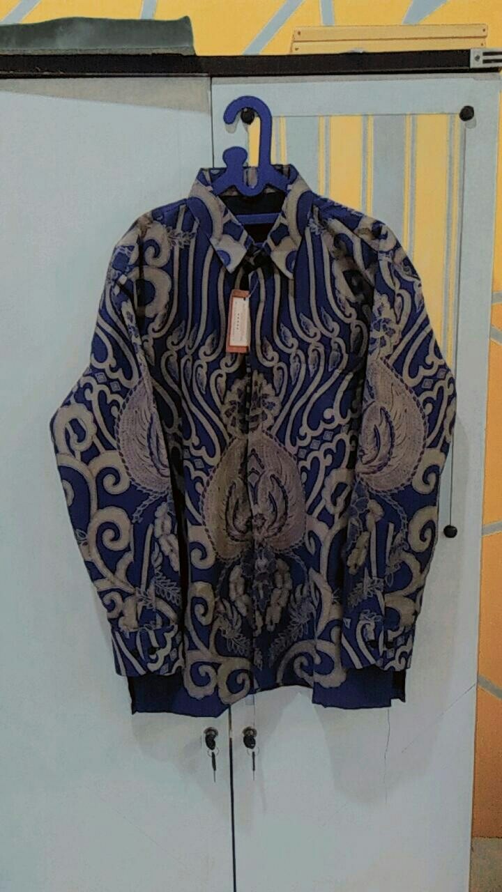 Kamandanu Blue Kemeja Batik Pria Full Furing Katun Primisima