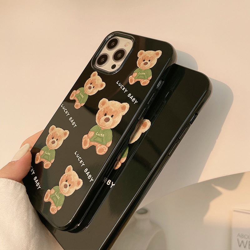 IPHONE Soft case Handphone Dengan Gambar Kartun Beruang Untuk Iphone7 8 PLUS X XR XS 11 12 13 14 MINI PRO MAX SE 2020