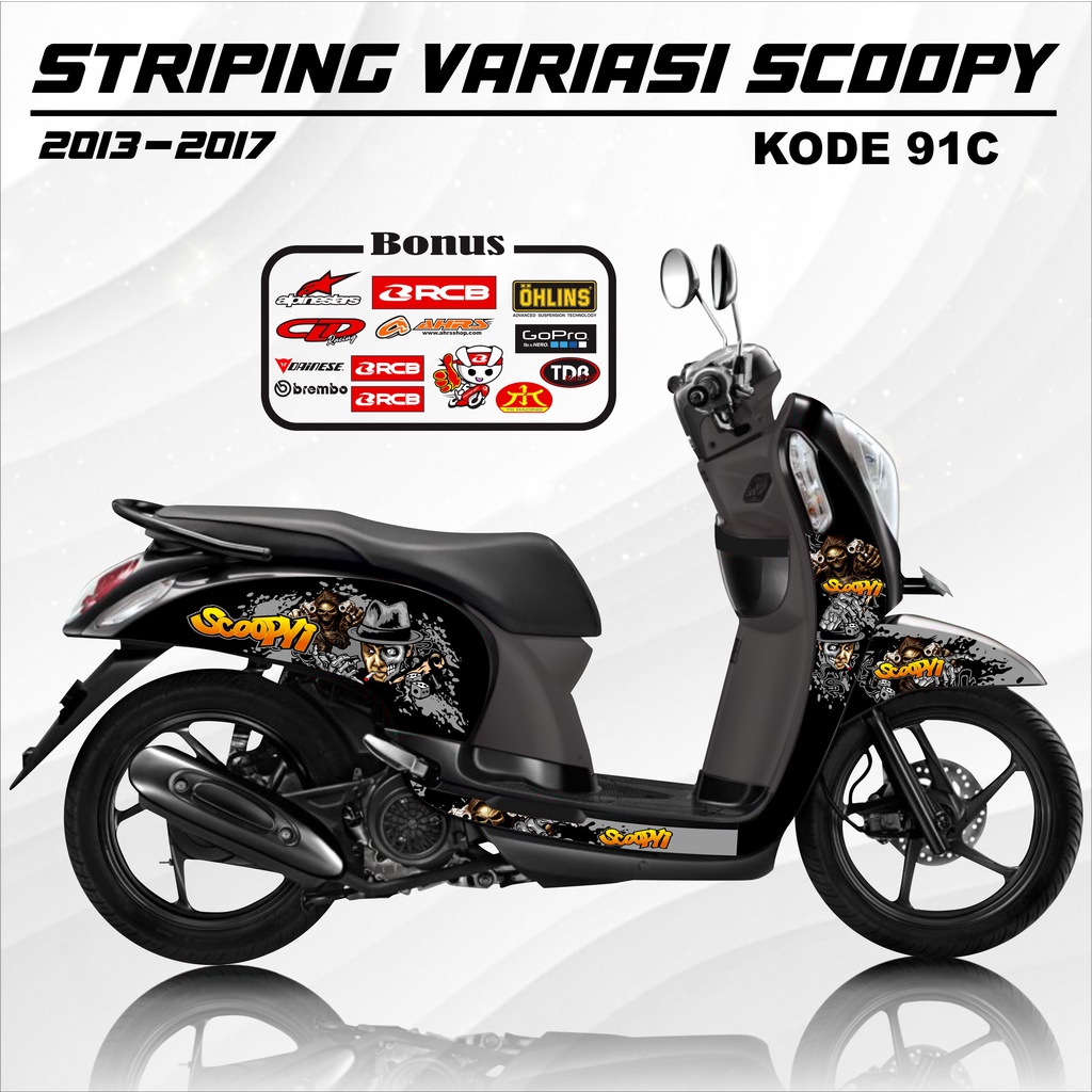 Striping Scoopy Stiker Scoopy 2013/2017 Kode 91