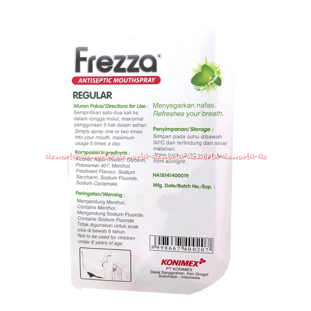 Frezza Antiseptic Mouthspray Reguler Spray Penyegar Napas Spray Untuk Bau Mulut 13mL