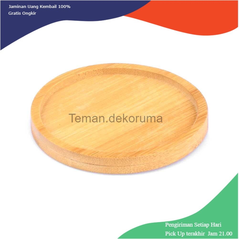 TD - PR1 WITUSE Alas Tatakan Pot Tanaman Dekorasi Bamboo Tray Circle - EQF301