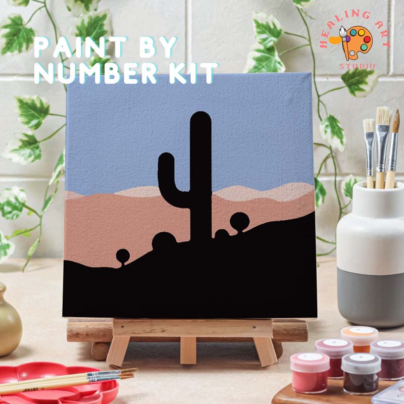 

Paint by number lukisan gurun dessert ver 2 canvas 20x20 cm / painting kit / set melukis