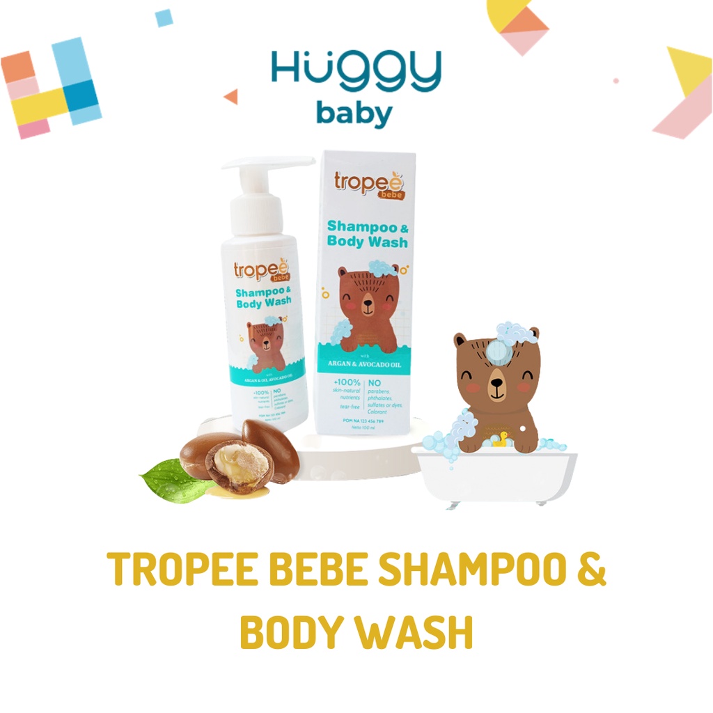 Tropee Bebe Shampoo &amp; Body Wash Argan Avocado Oil Shampo Sabun Anak