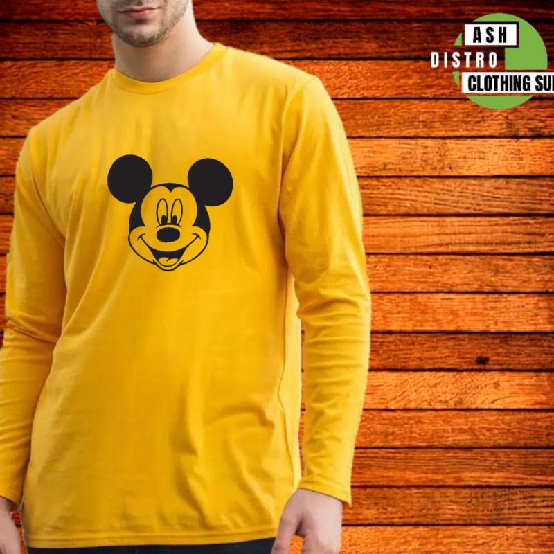 Kaos mickey mouse / kaos animasi dewasa / baju mickey mouse dewasa lengan panjang