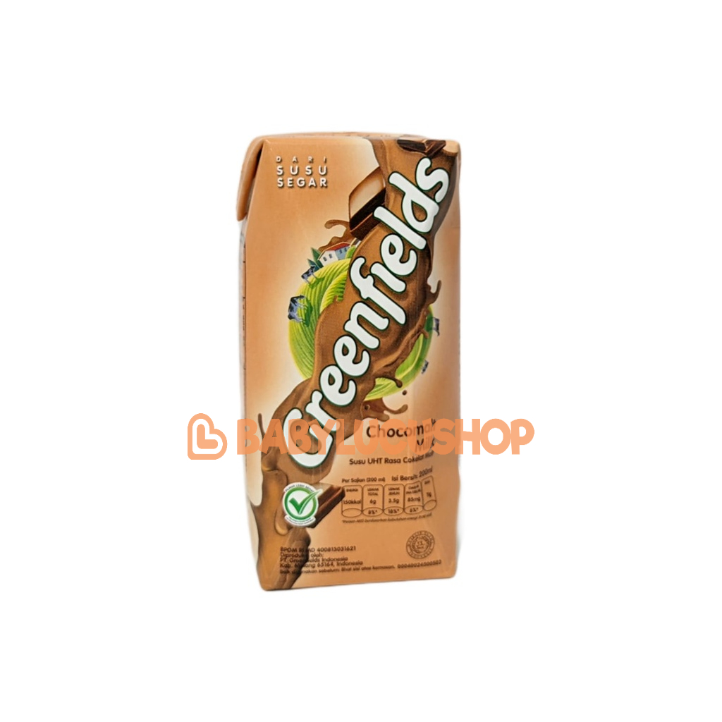 Susu Greenfields UHT 200ml Full Cream Cokelat Strawberry Milk Greenfield 1 PCS