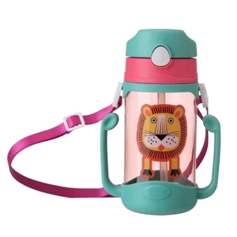 BOTOL MINUM ANAK TALI SEDOTAN DAN PEGANGAN / BABY BOTTLE WITH STRAP HANDLE AND STRAW