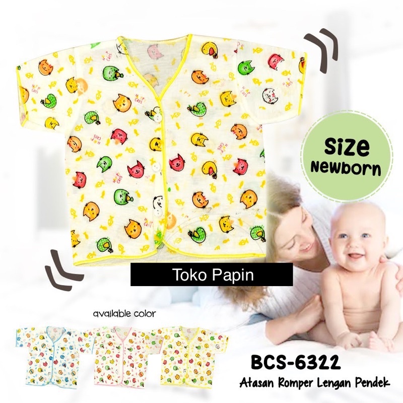 Baju Kaos Anak Bayi Harian Lengan Pendek Newborn Baru Lahir Motif Adem