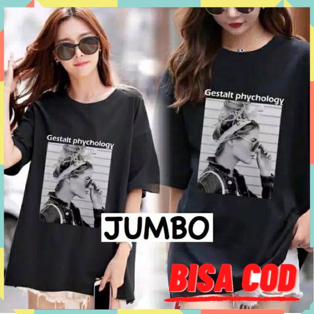 OVERSIZE GESTALT || KAOS JUMBO GESTALT || BAHAN SPANDEX FIT TO XL | TSHIRT TUMBLR WANITA MURAH COD