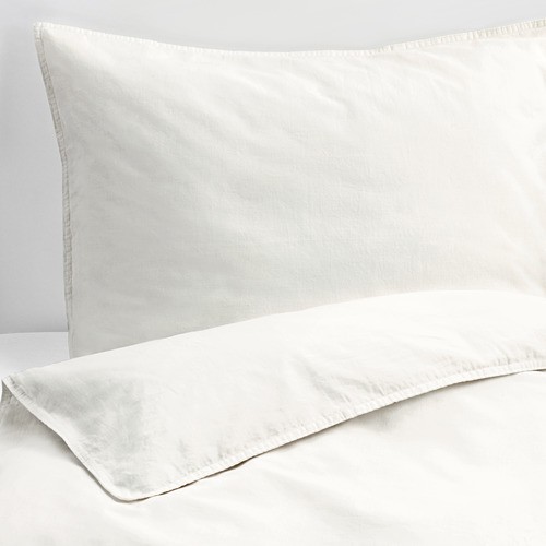 ANGSLILJA Sarung quilt 150x200 cm dan sarung bantal putih