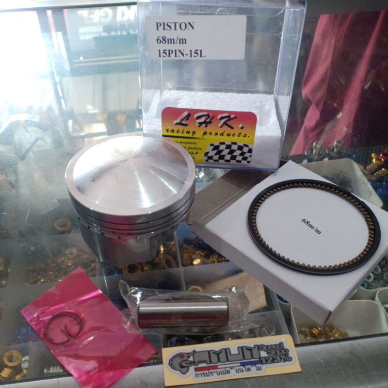 seher piston kit LHK racing 68 pin 15 ukuran 68mm pin 15