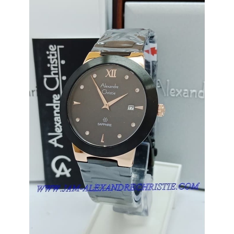 ORIGINAL ALEXANDRE CHRISTIE AC 8569 PRIA SHAPPIRE ROSEGOLD BLACK ORIGINAL