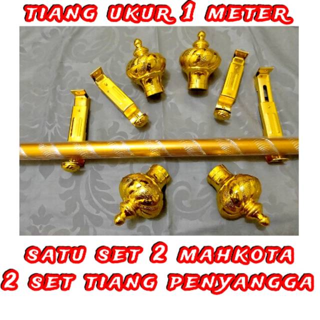 TIANG HORDENG SET KOMPLIT BATANG GORDEN REL PIPA GORDENG 1 METER 1/2 METER