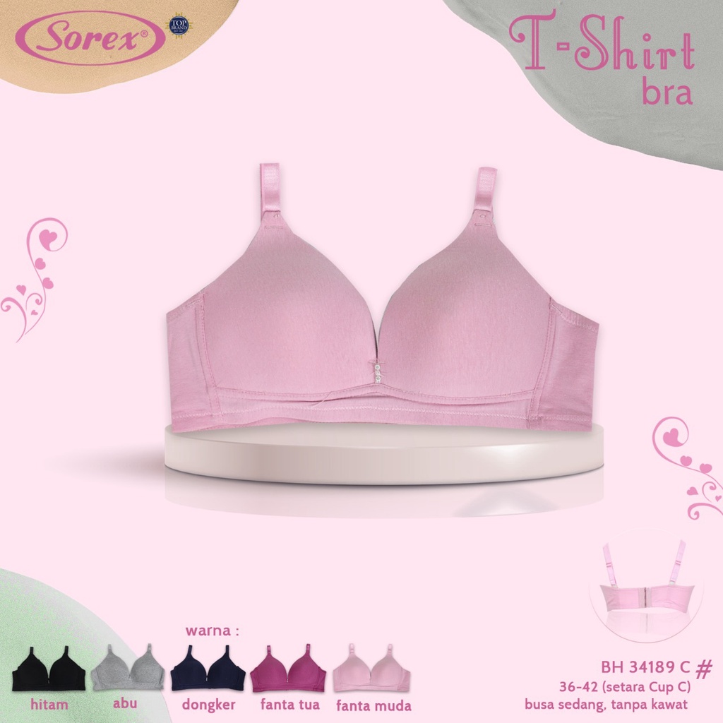 Bh Bra Sorex 34189 (Cup C) Katun | Bra Busa Tipis Tanpa Kawat |jcx