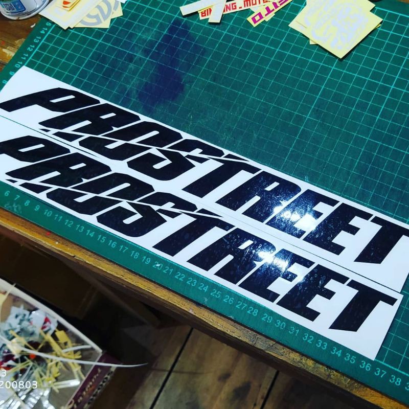 

Sticker Cutting Prostreet black isi 2 pcs