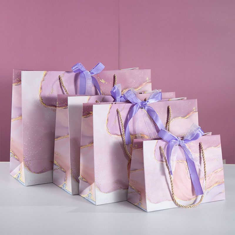 PAPER BAG MEWAH TAS KANTONG HADIAH PREMIUM PUPLE MARBLE