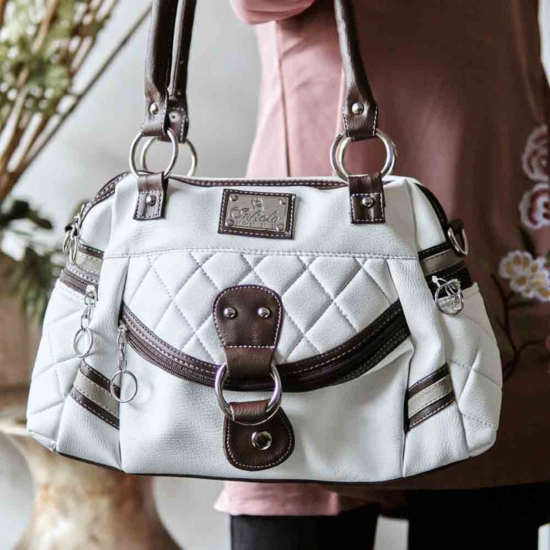 Tas Wanita Hand Bag Sling Bag Inficlo Bahan Virotex Warna Putih