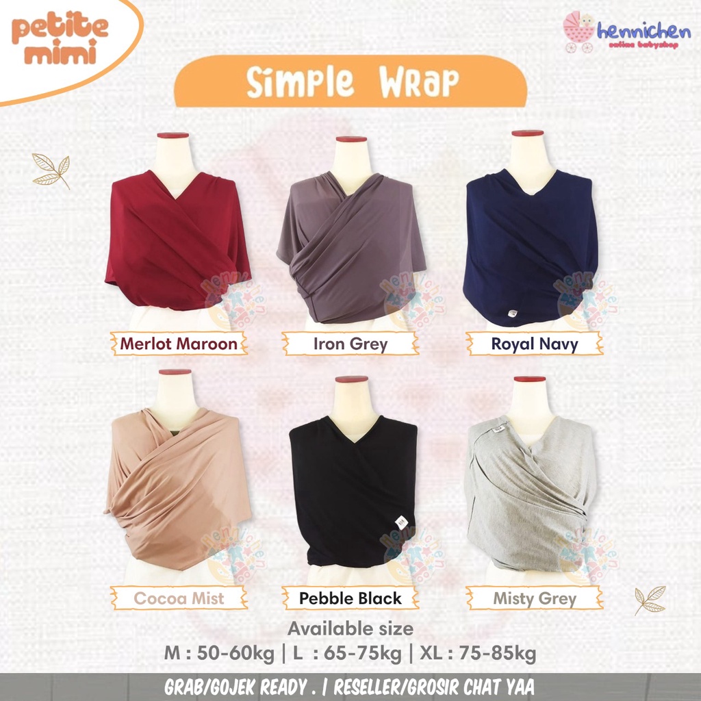 READY GOJEK / GRAB KADO LAHIRAN PETITE MIMI SIMPLE WRAP GENDONGAN ANAK POLOS SIMPLE - PETITE MIMI