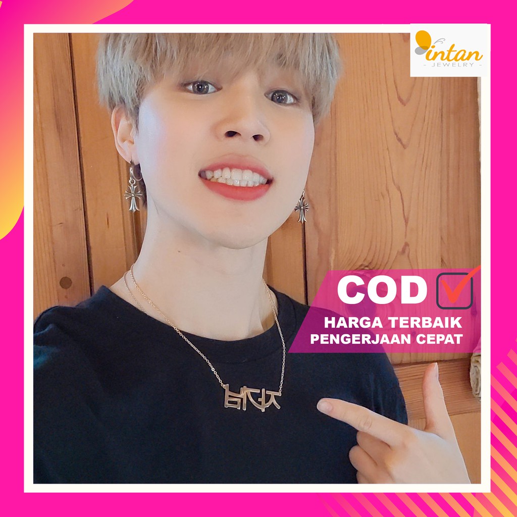 Kalung Nama Hangul Korea Hangeul Jungkook BTS Huruf Hangul Korea Army KPOP V Jimin Suga Rap Honey Ha