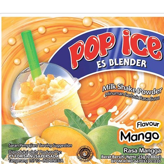 

Pop Ice Aneka Rasa Minuman Es Blender 25gr Murah Mango Mangga @10pcs/ Renceng