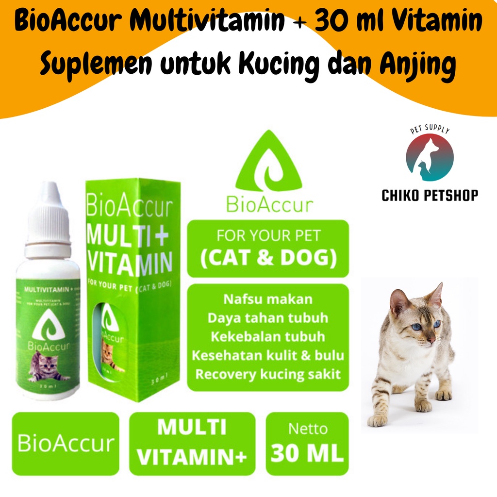 BioAccur Multivitamin + 30 ml Vitamin Suplemen untuk Kucing dan Anjing