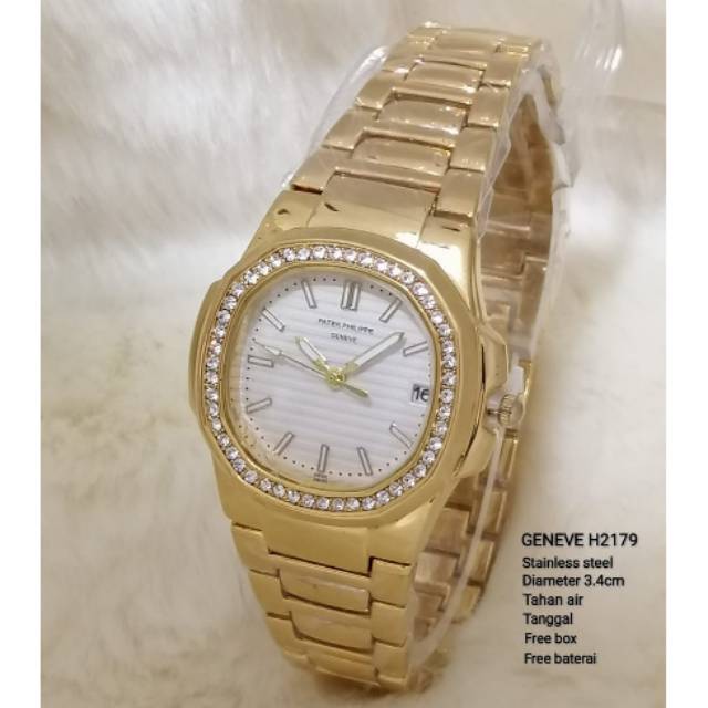 Fashionnable 💥 Jam Tangan Fashion Patek Philip Geneve Diamond Imitadi Tanggal Aktif