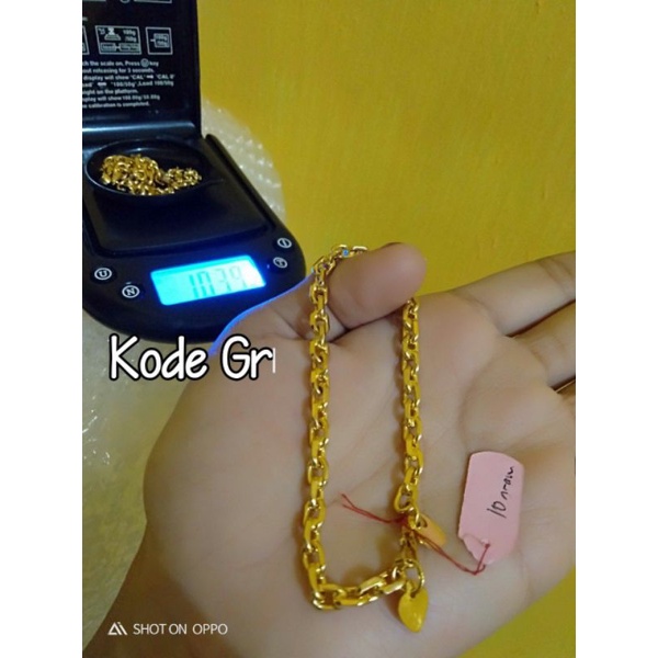 Aksesoris Gelang nori 10 gram lapis emas 24 karat