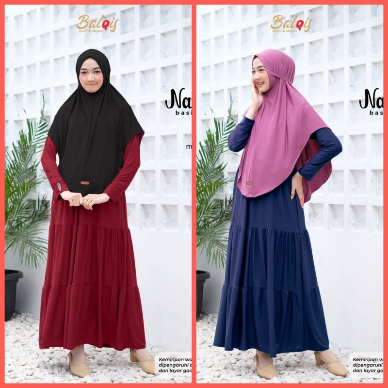 Gamis Nadeen dress Ori Balqis/gamis nadin dress/gamis simpel nadeen