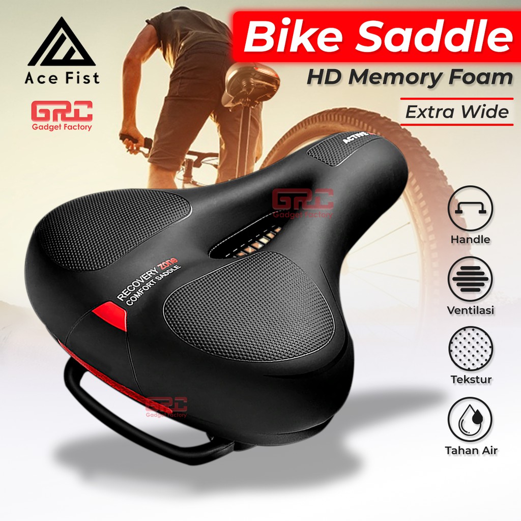 Sadel Sepeda Super Empuk Kursi Jok MTB Gunung Lipat Saddle Handle Bike Road Ventilasi Udara