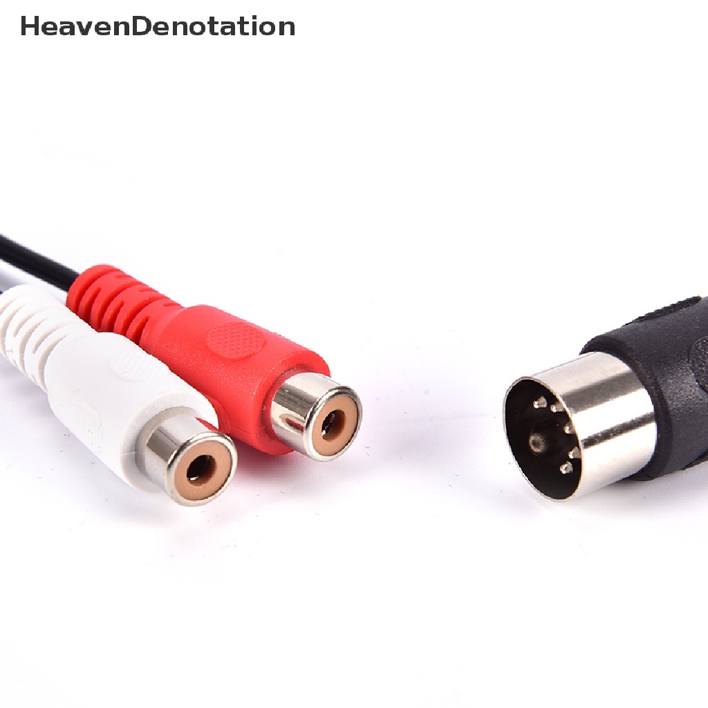 [HeavenDenotation] MIDI DIN 5P Male to 2 RCA Phono Female Socket Jack MF Audio Cable 0.5M