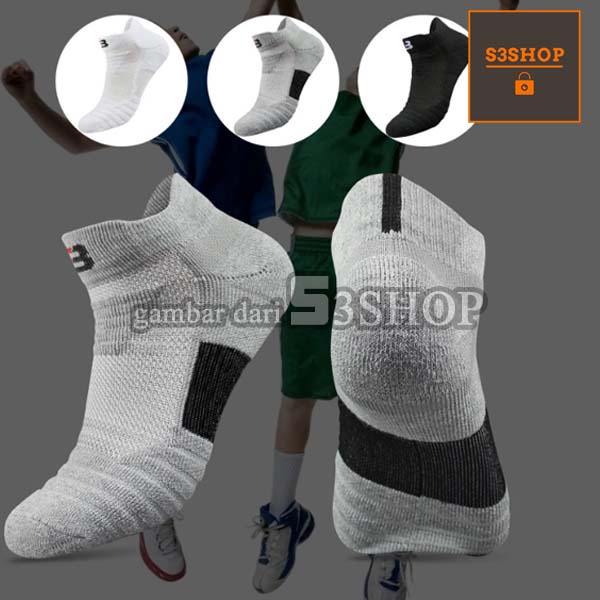 Kaos Kaki Pendek Olahraga Basket Fitness Gym Sports Premium Ankle Socks Tebal