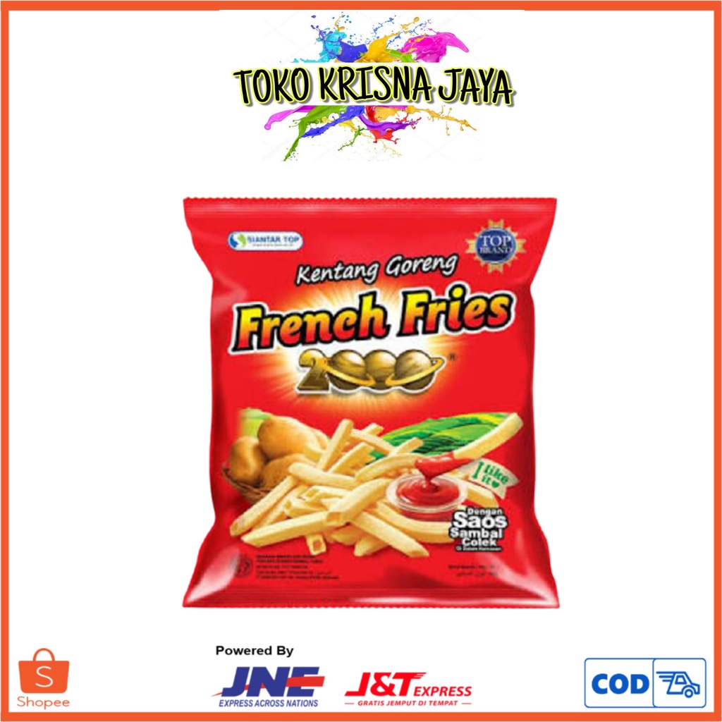 

SIANTAR TOP KENTANG GORENG FRENCH FRIES 2000 NETTO 15 GR X 10 PCS