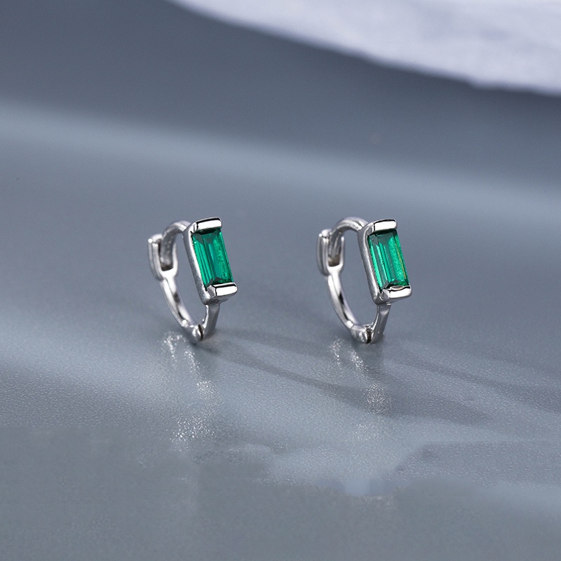 Anting Tusuk Sterling Silver 925 Desain Bunga Hijau Untuk Wanita