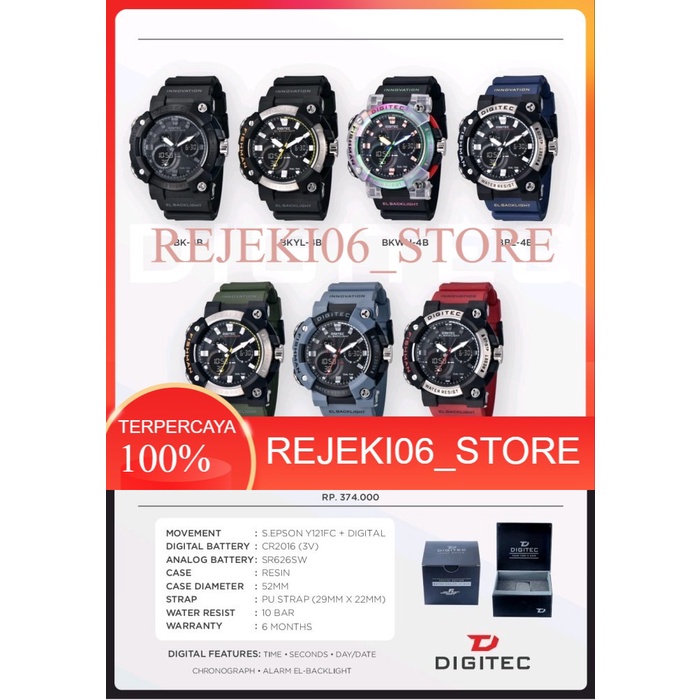 Jual Jam Tangan Pria Digitec DA2150T DA-2150T BK-4B