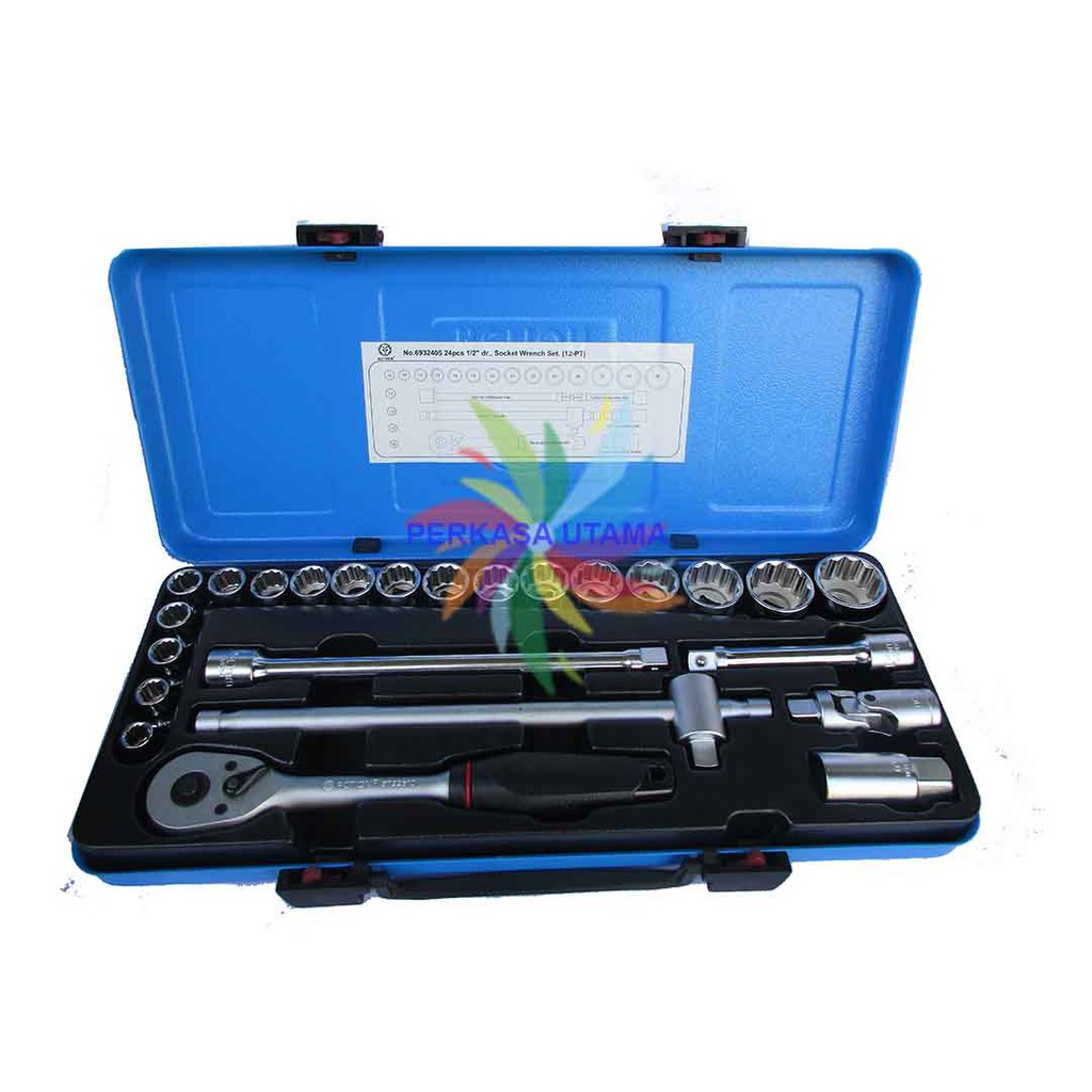 Kunci Pas Sock Set / Soket / Shock 24 pcs 1/2'' 12-P Action
