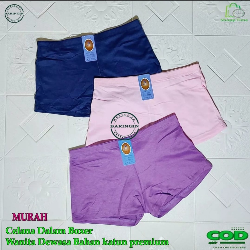 MURAH [ ISI 3 PCS ]-Boxer Wanita - Celana Dalam Wanita - Boxer Pants Wanita-Celana Short Wanita Segi Empat