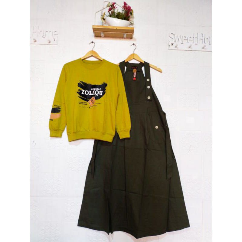 SET OVERALL CIGARET REMAJA KEKINIAN + INNER KOREAN STYLE