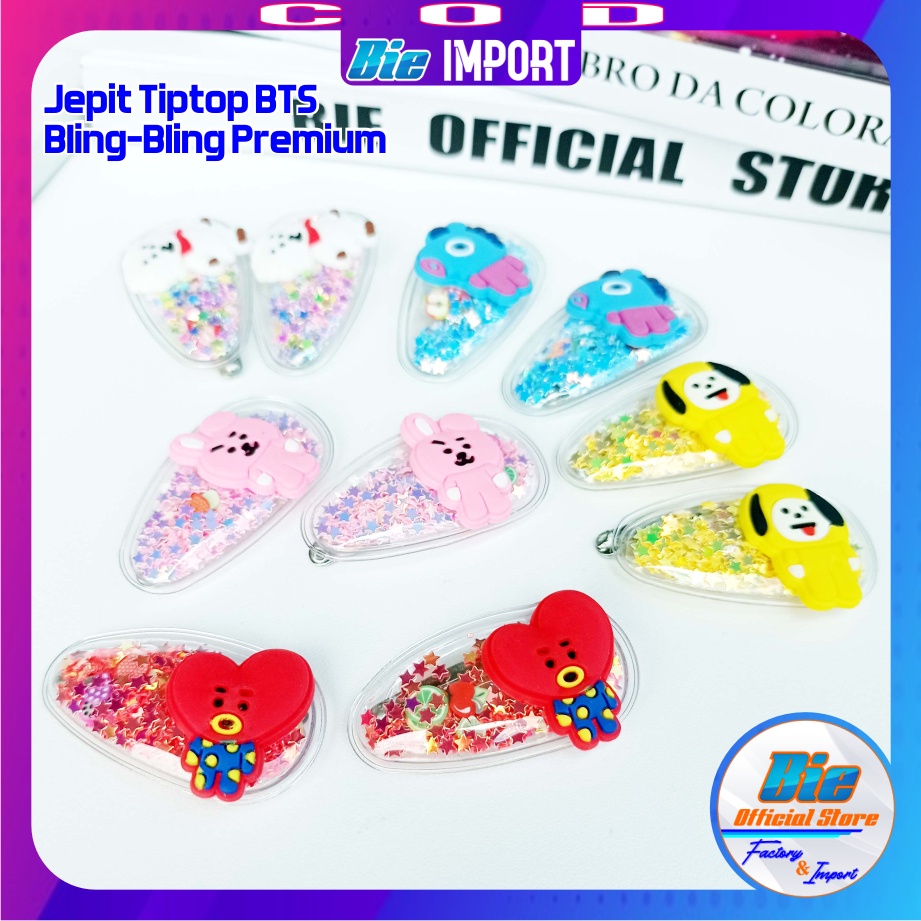 2 Pcs Jepit Tiptop BTS Korea Bling-Bling Impor Best Seller