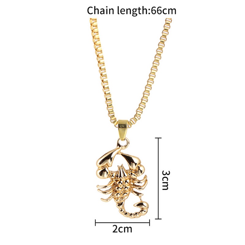 {LUCKID}Fashion Hip Hop Men Scorpio Long Chain Sweater Necklace Punk Rock Jewelry Gift