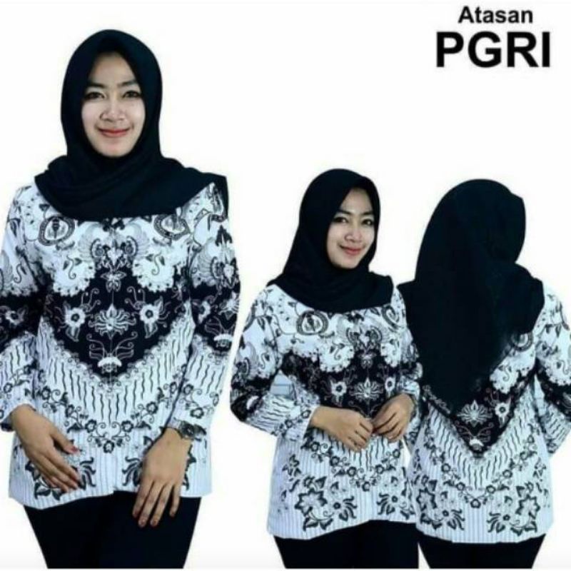 KEMEJA PGRI WANITA PRIA FULL FURING And tanpa FURING