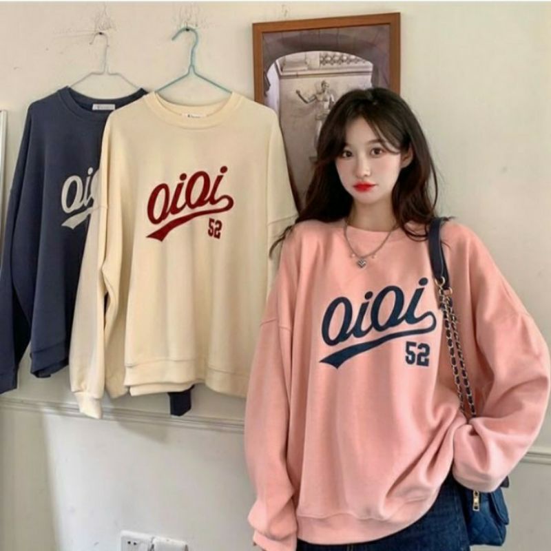 (S - 6XL) Sweater OIOI Korean Style Unisex BIGSIZE OVERSIZE FLeece S M L XL 2XL 3XL 4XL 5XL 6XL Jaket Hoodie Jumbo