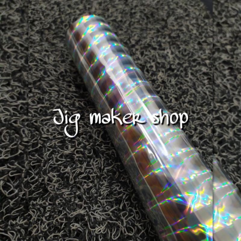 hologram hot stamping foil lure dan metal jig - IMPORT ORIGINAL - motif rainbow 3D- lebar 60cm