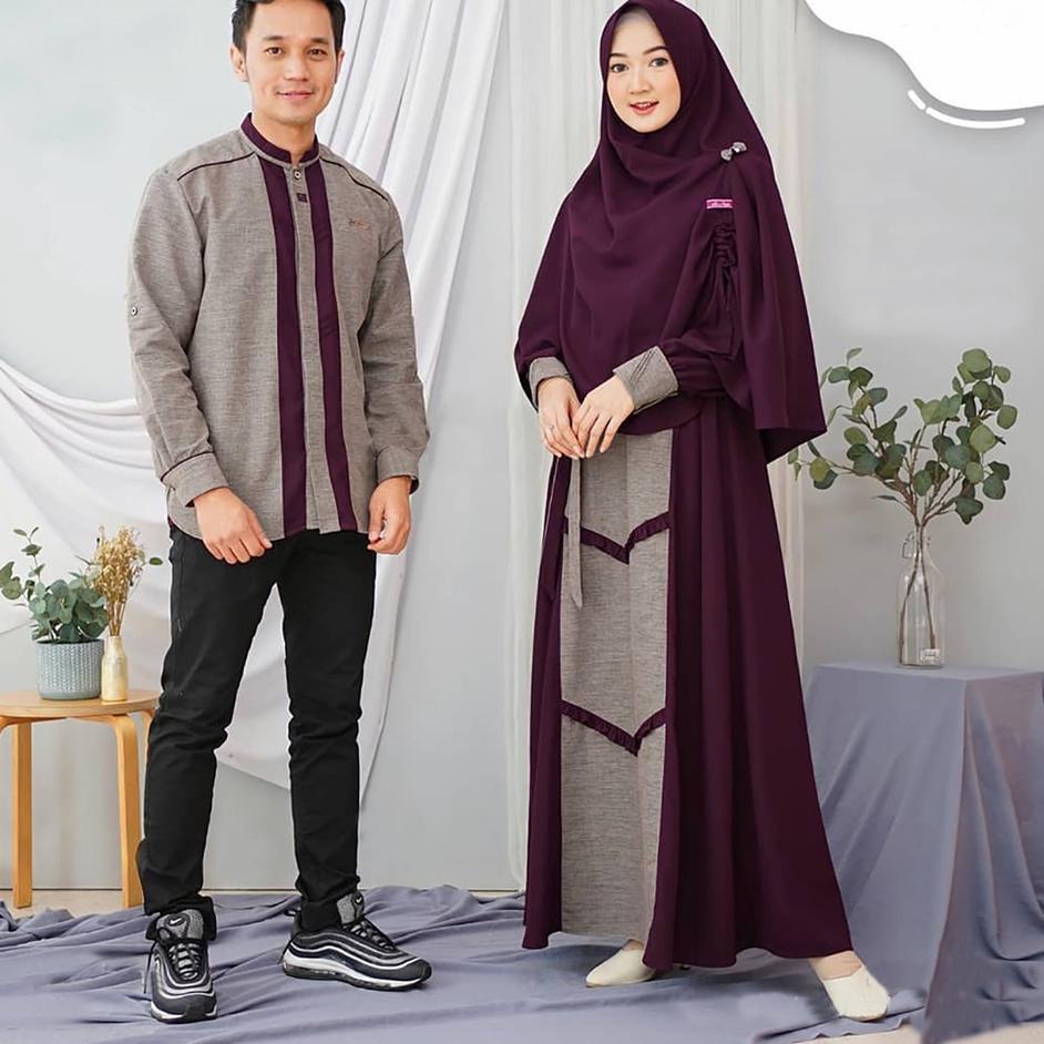 ➳ [R.A] Asoka Couple Baju Gamis Muslim Syarii Plus Kemeja Muslim Lengan Panjang ☑