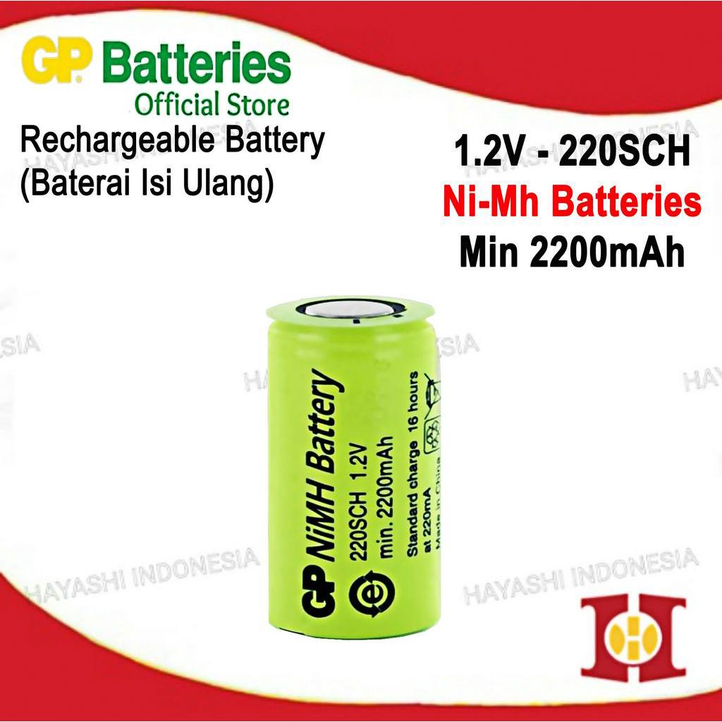 Baterai 220SCH Sub C 2200mAh Rechargeable 1.2V GP industrial Batteries