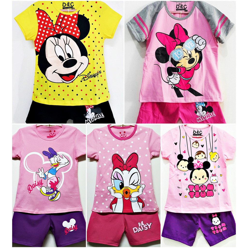 Setelan kaos anak  Perempuan  umur  1 10  tahun  Minnie Daisy 