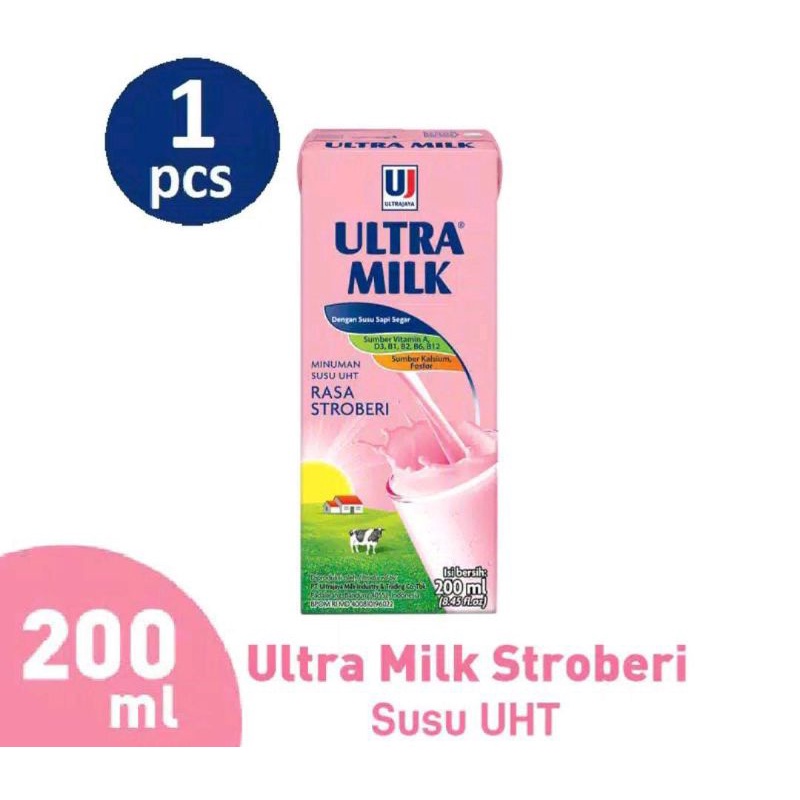 

Susu Uht Ultra Stroberi Strawberry 200 Ml
