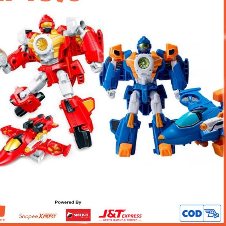 ー☍ Mainan Robot Tobot Mini Mach W / Transformasi Pesawat Jet Tempur (Grosir)