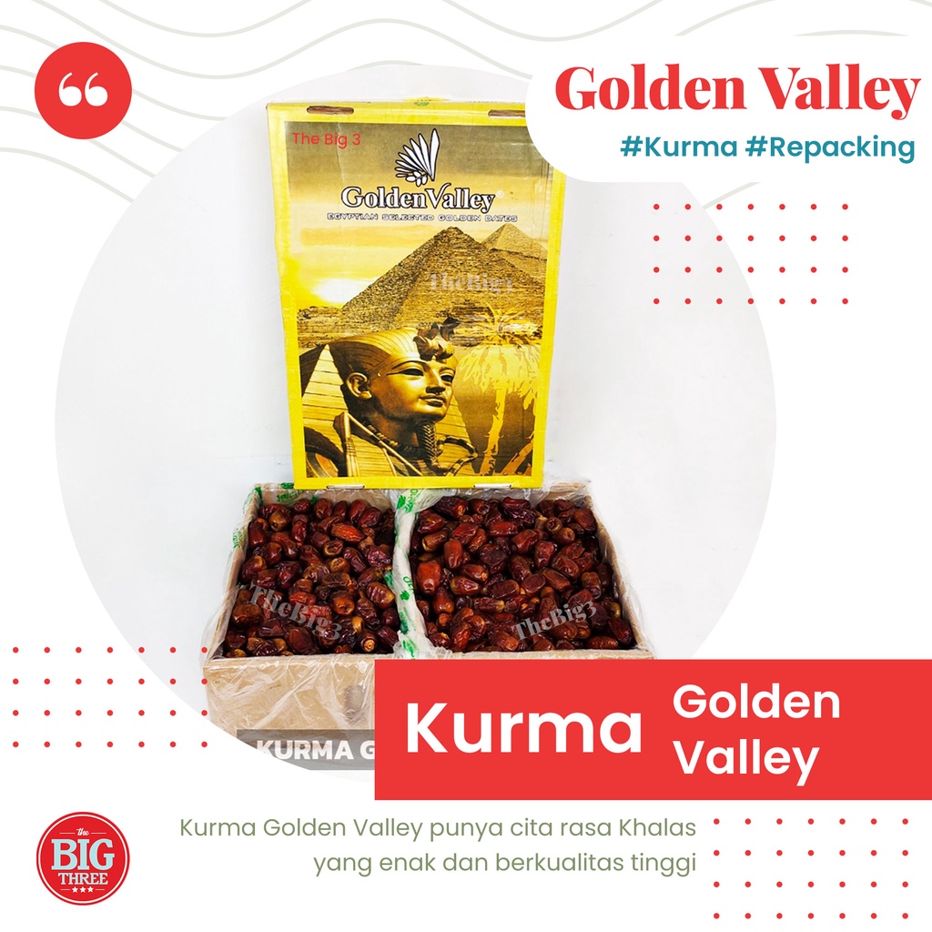 Golden Valley Kurma Basah Mesir Madu 1 kg 500 gr 250 gr Untuk Puasa &amp; Nabeez Kemasan Repacking Enak Premium TBT