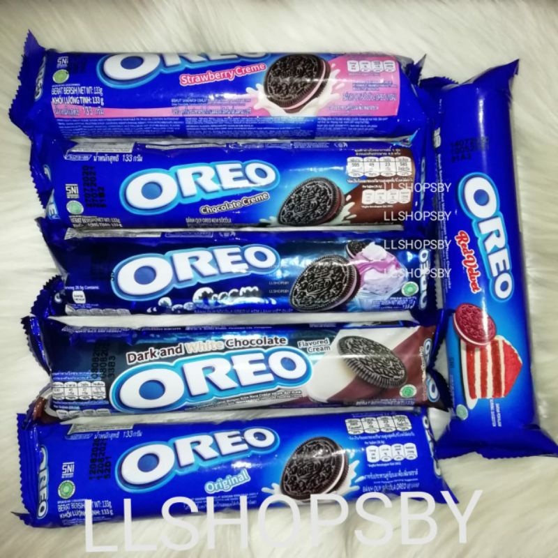 

oreo original coklat ice cream strawberry peanut dark and white red velvet