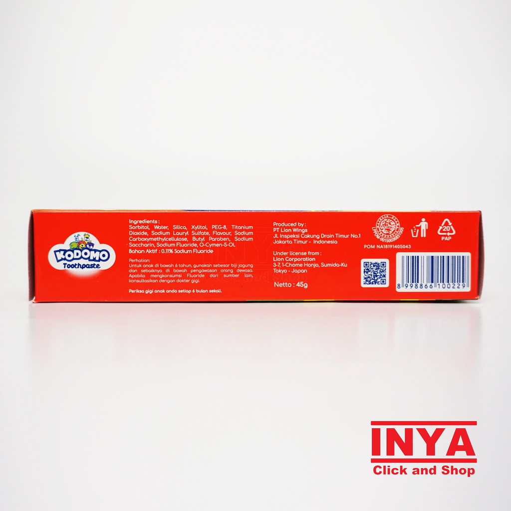 KODOMO TOOTHPASTE STRAWBERRY 45gr - Pasta Gigi Anak - Odol